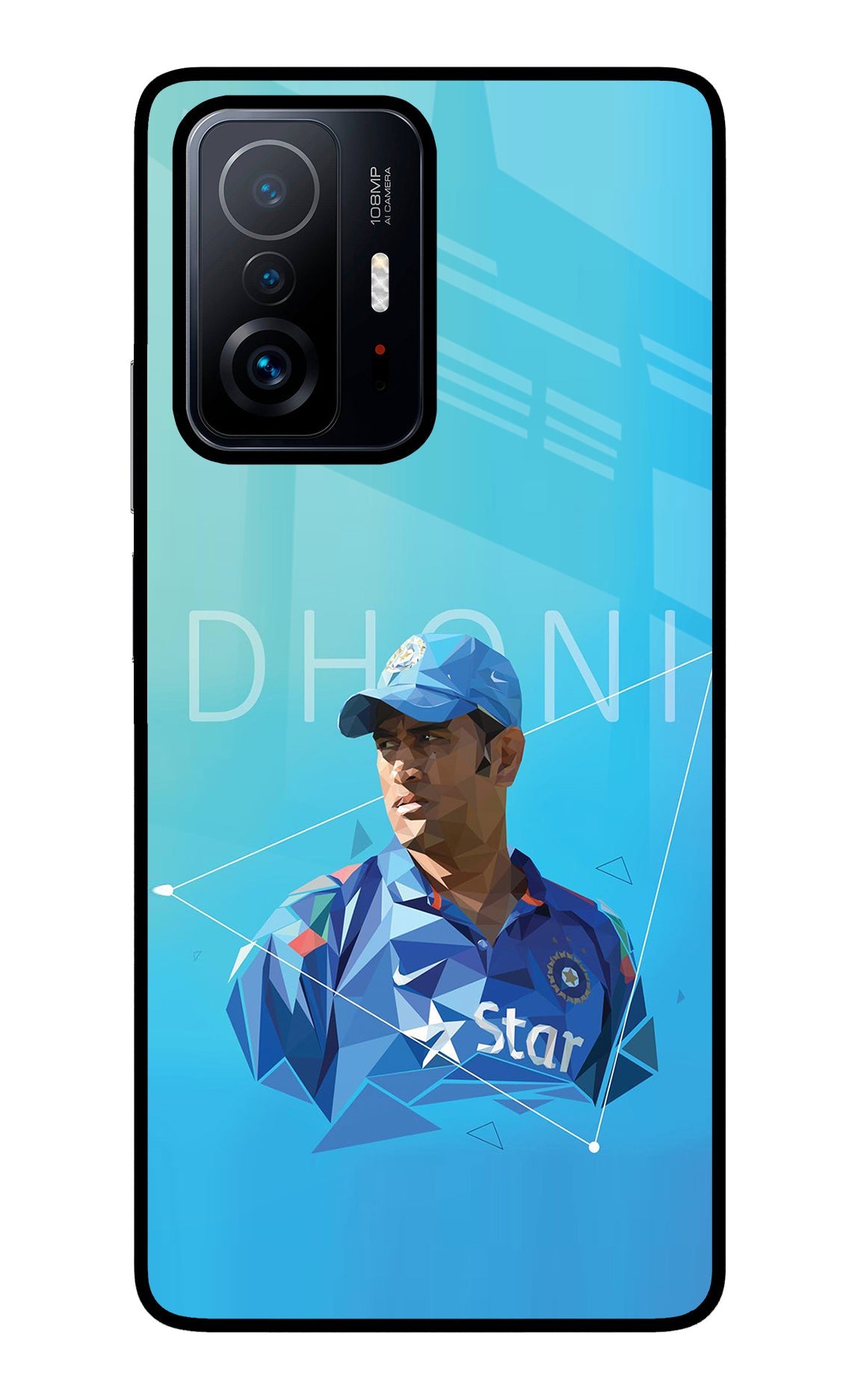 Dhoni Artwork Mi 11T Pro 5G Glass Case