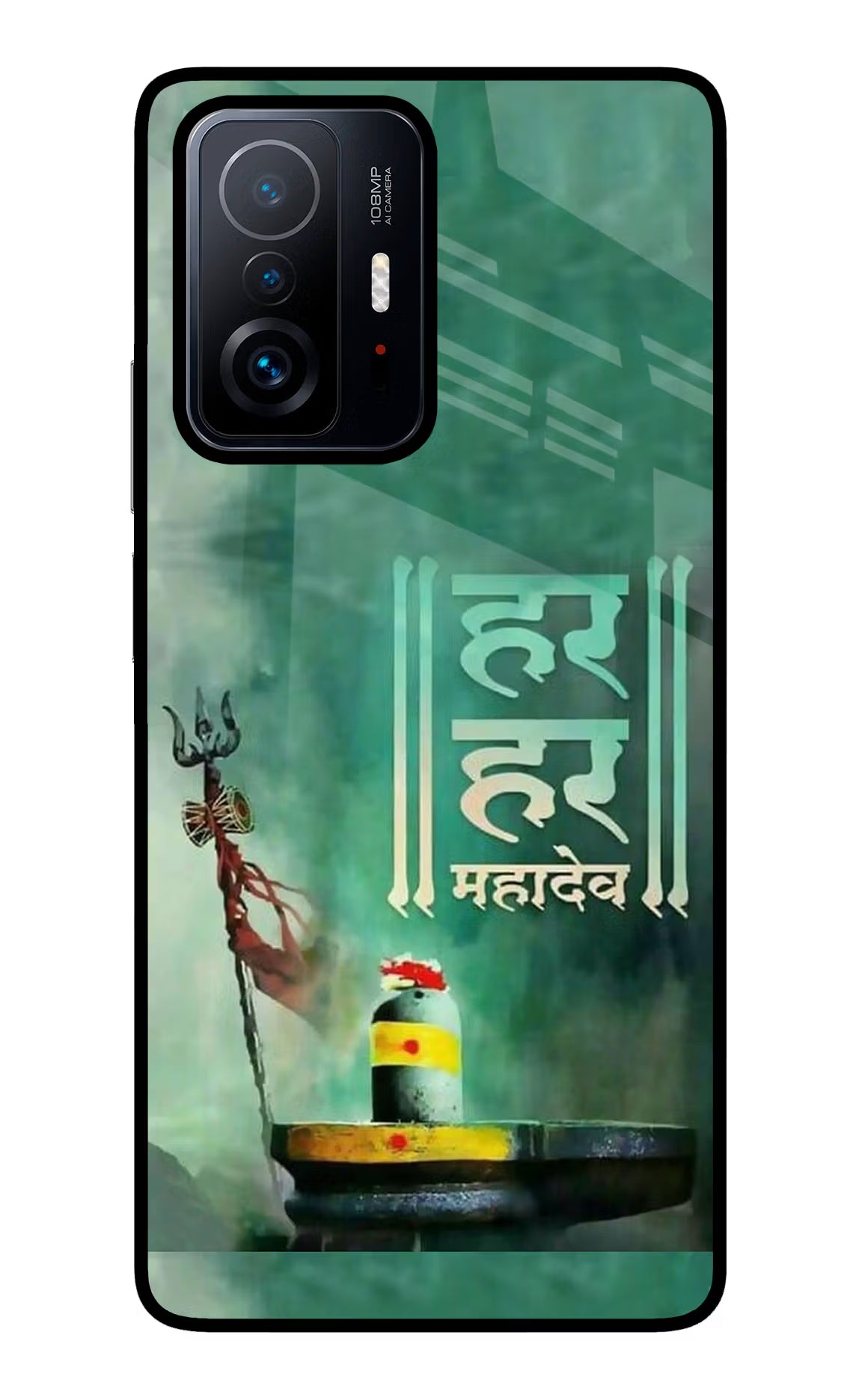 Har Har Mahadev Shivling Mi 11T Pro 5G Glass Case Back Cover by Casekaro