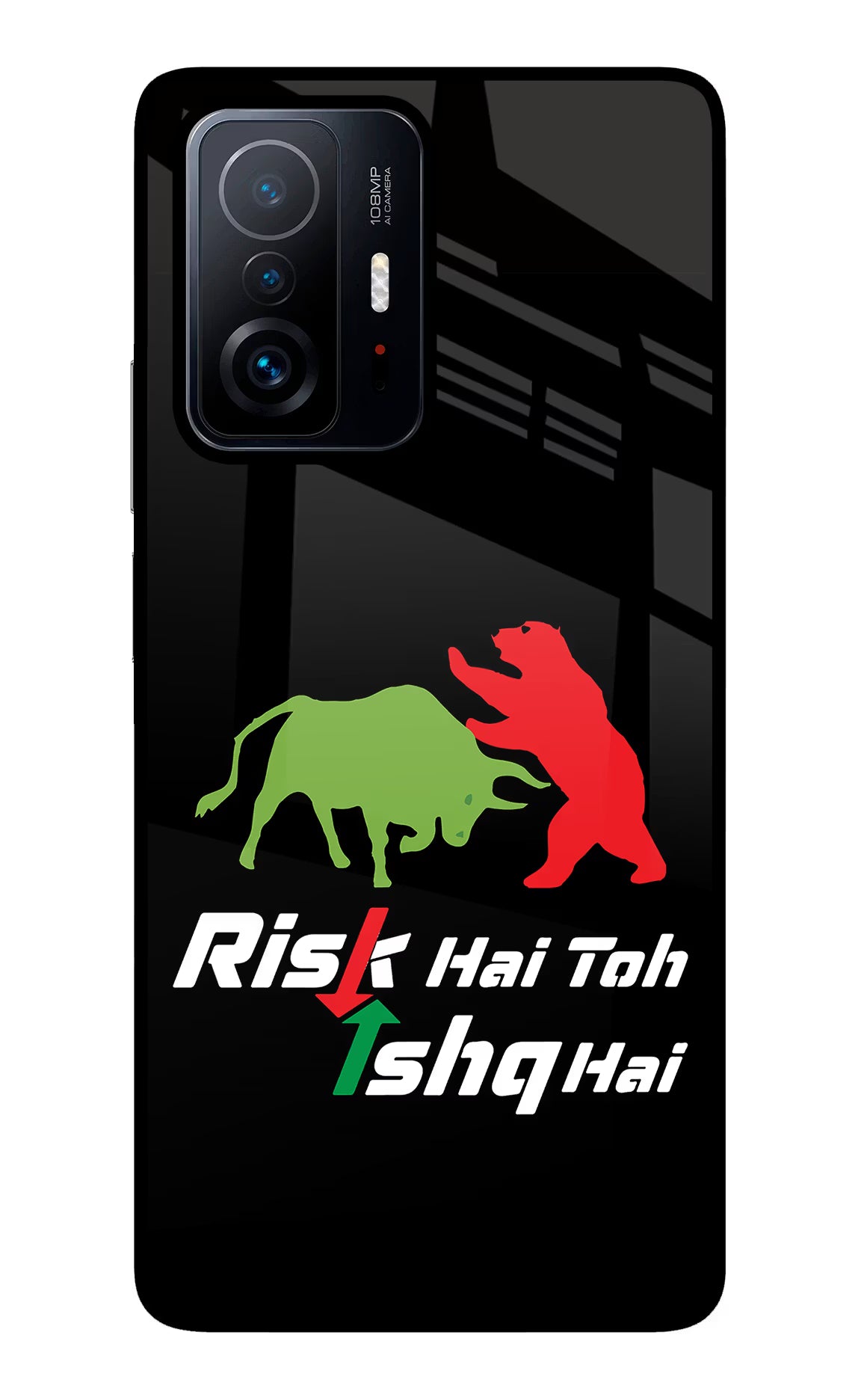 Risk Hai Toh Ishq Hai Mi 11T Pro 5G Glass Case Back Cover by Casekaro