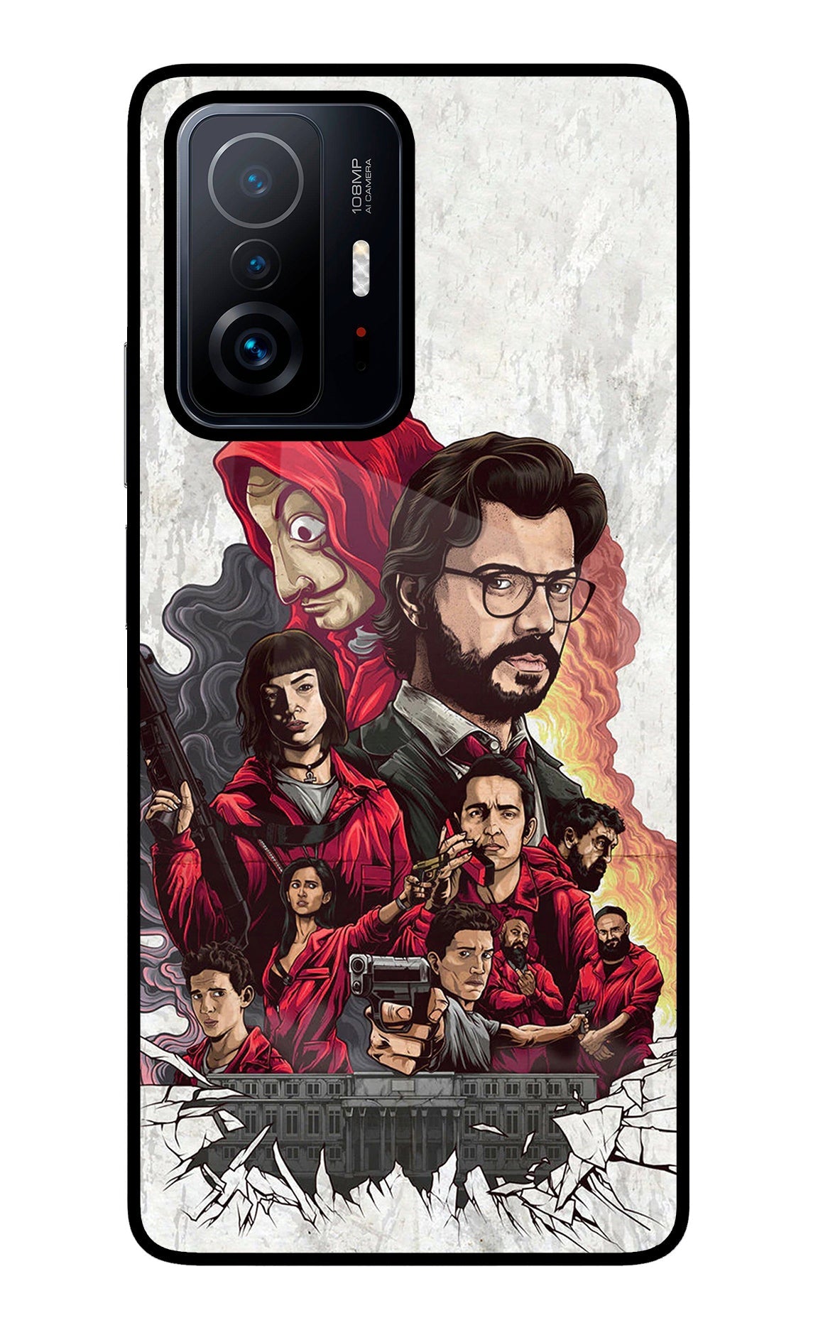 Money Heist Artwork Mi 11T Pro 5G Glass Case