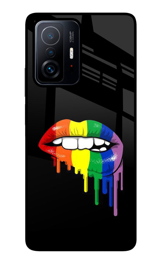 Lips Biting Mi 11T Pro 5G Glass Case