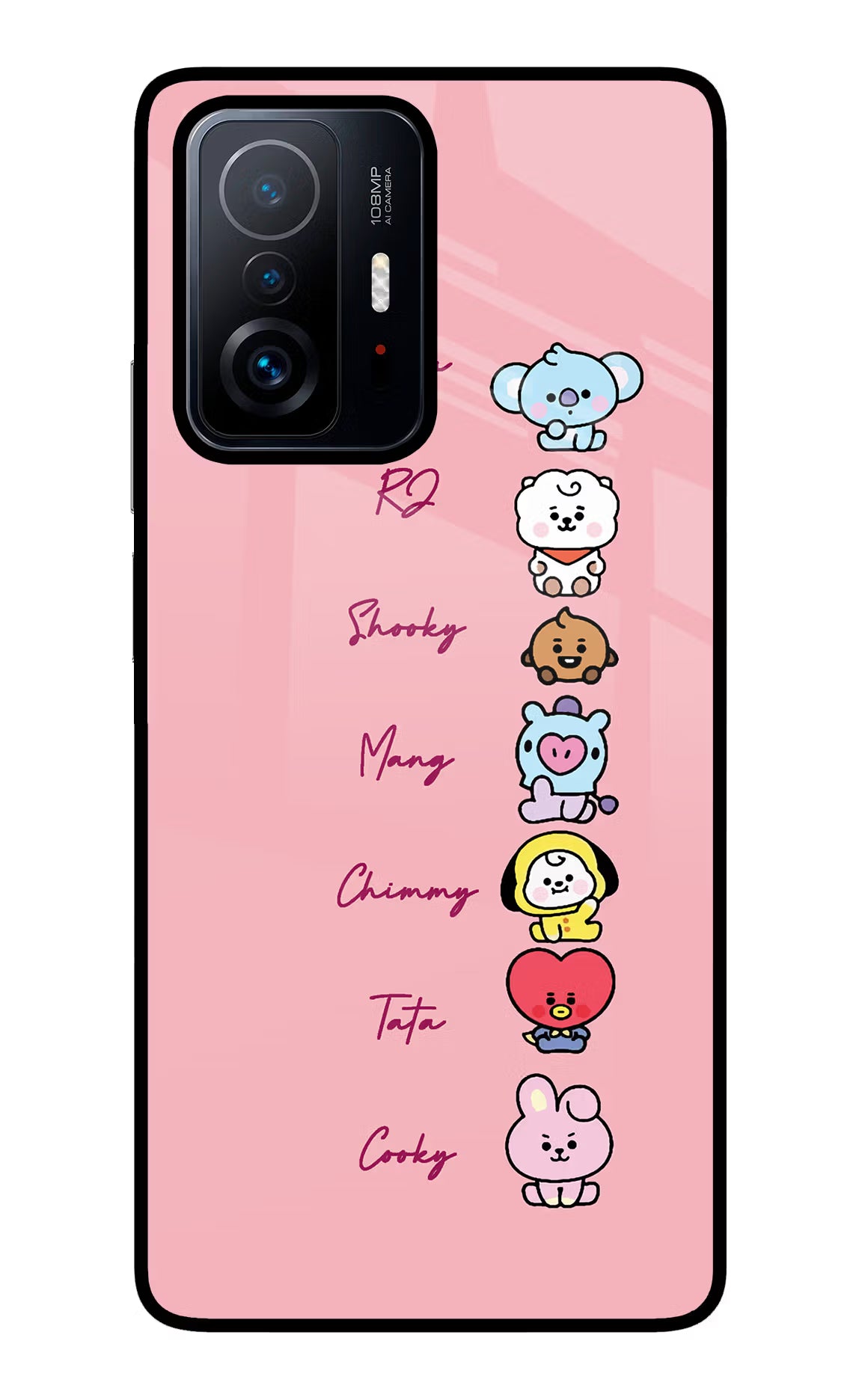 BTS names Mi 11T Pro 5G Glass Case Back Cover by Casekaro