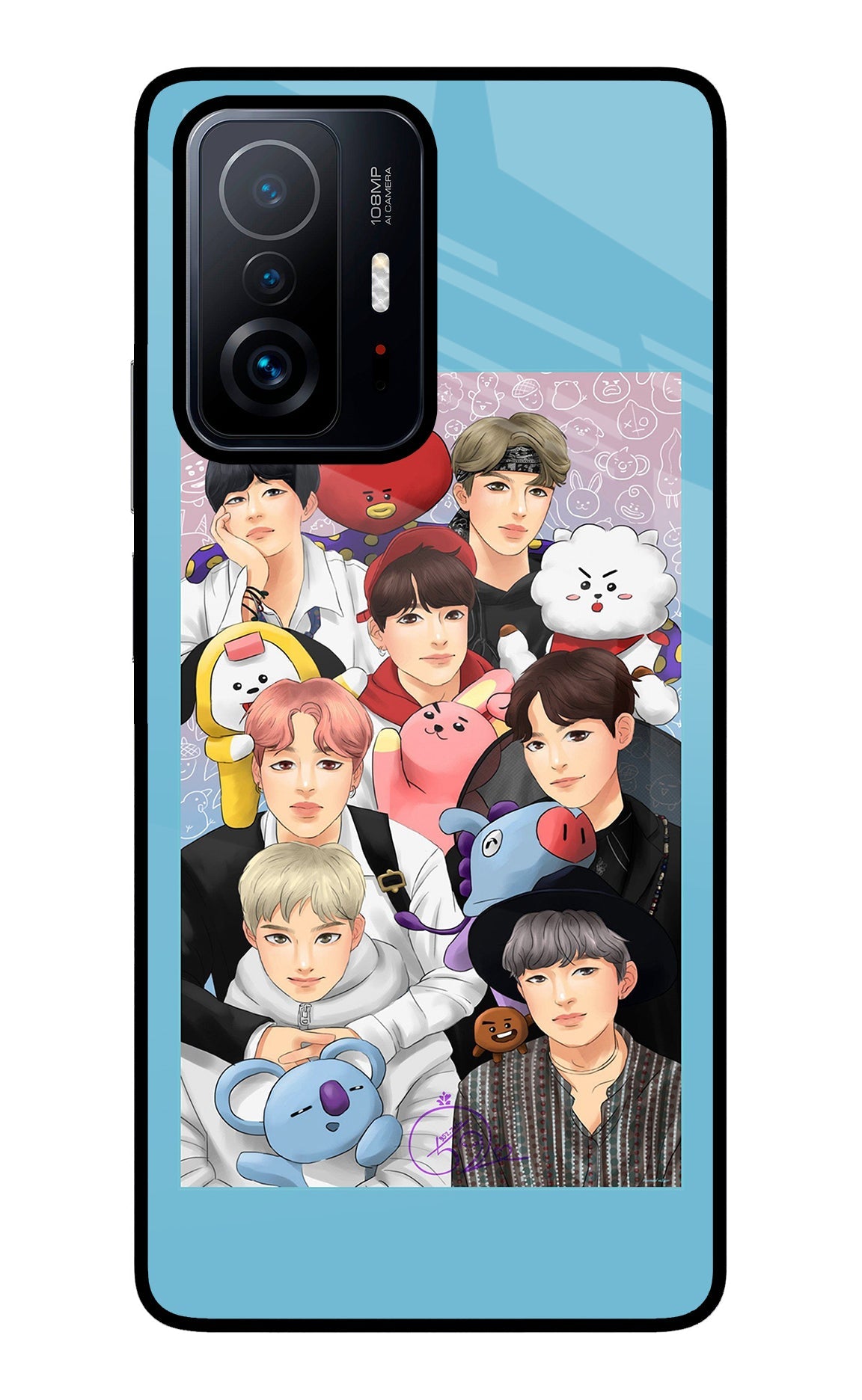 BTS with animals Mi 11T Pro 5G Glass Case