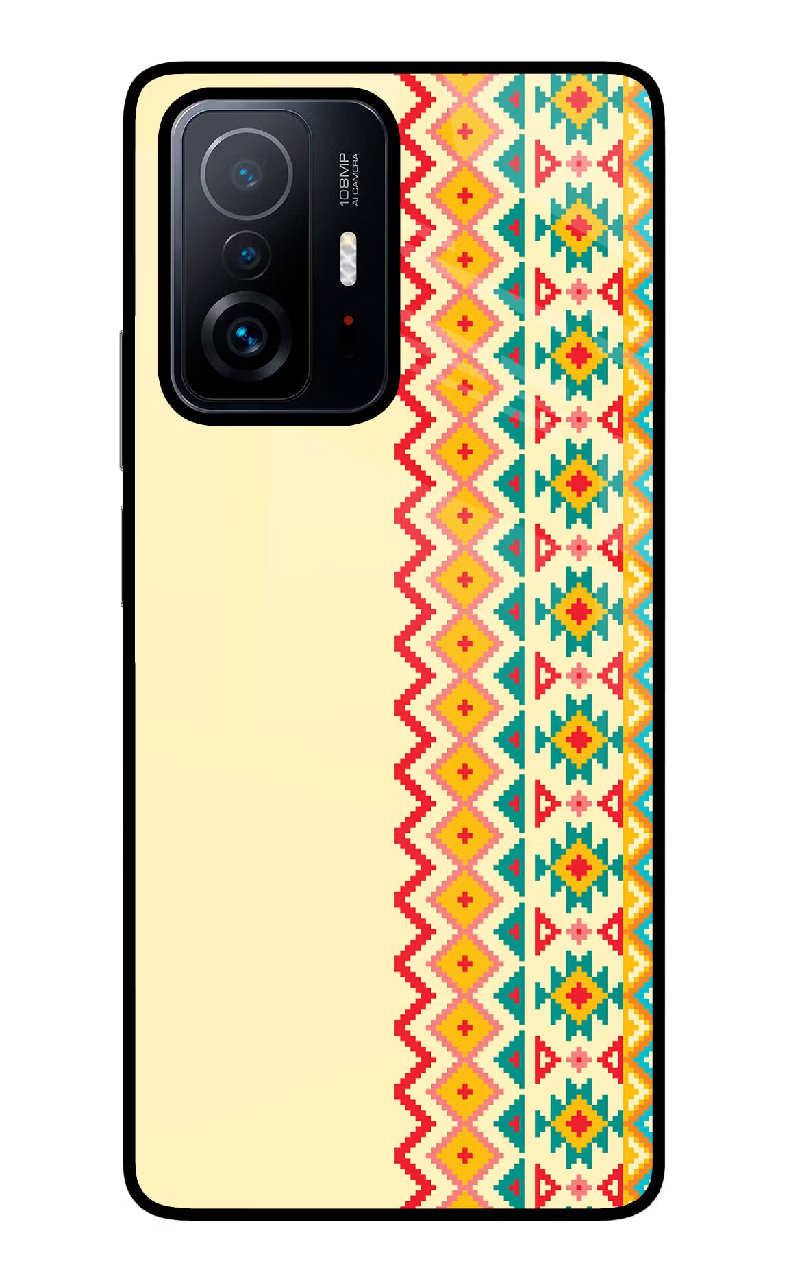 Ethnic Seamless Mi 11T Pro 5G Glass Case Back Cover by Casekaro
