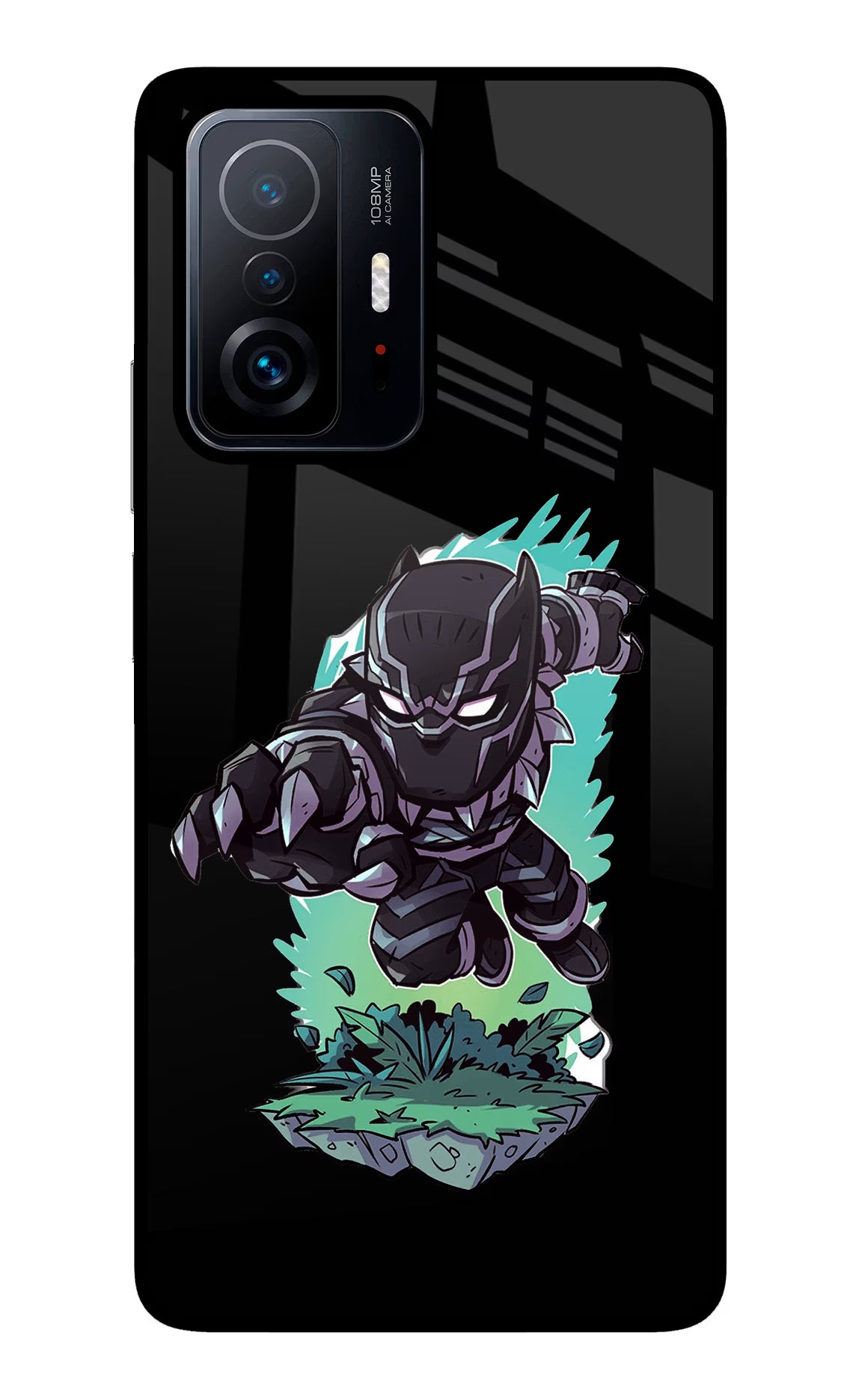 Black Panther Mi 11T Pro 5G Glass Case Back Cover by Casekaro