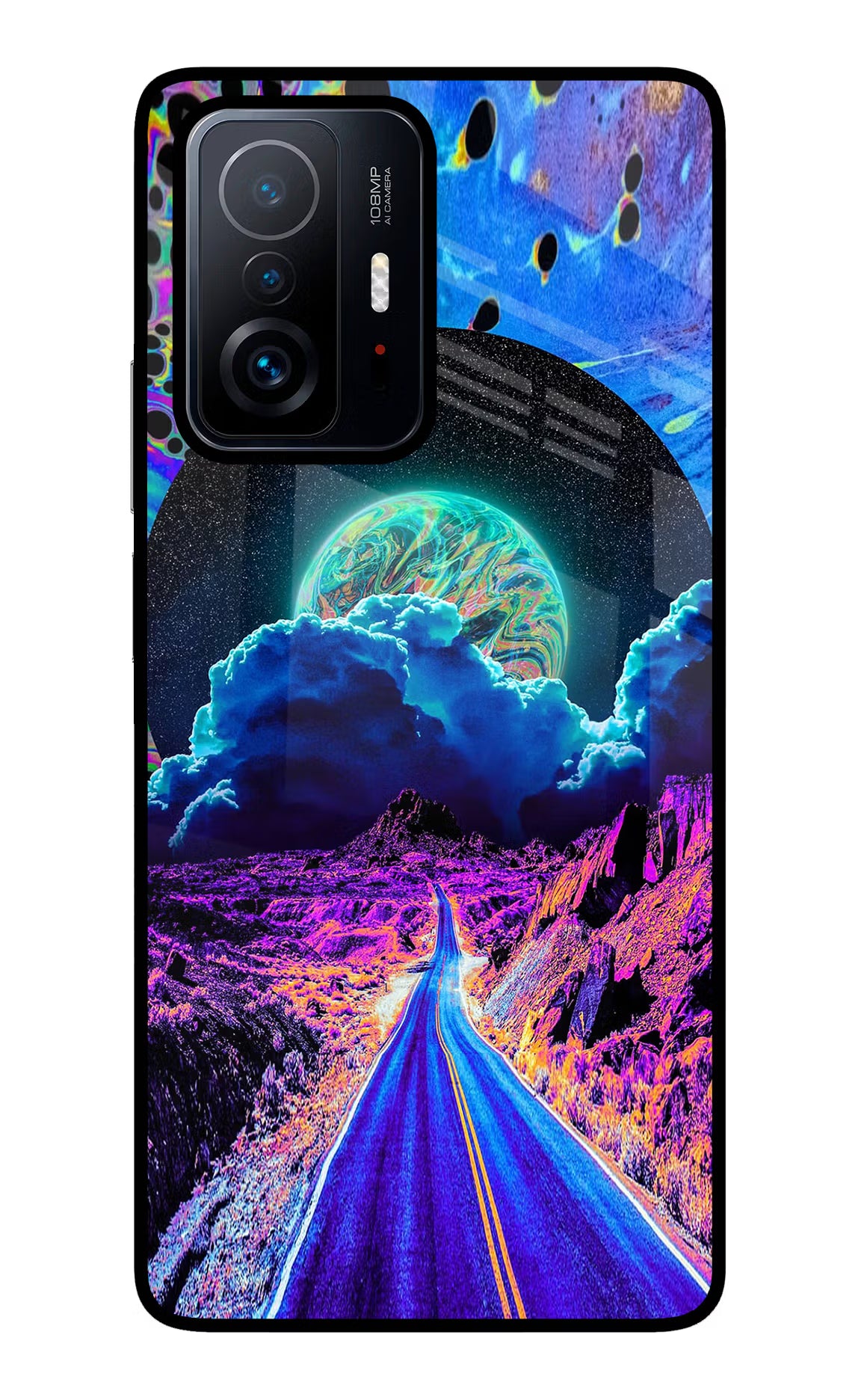Psychedelic Painting Mi 11T Pro 5G Glass Case Back Cover by Casekaro