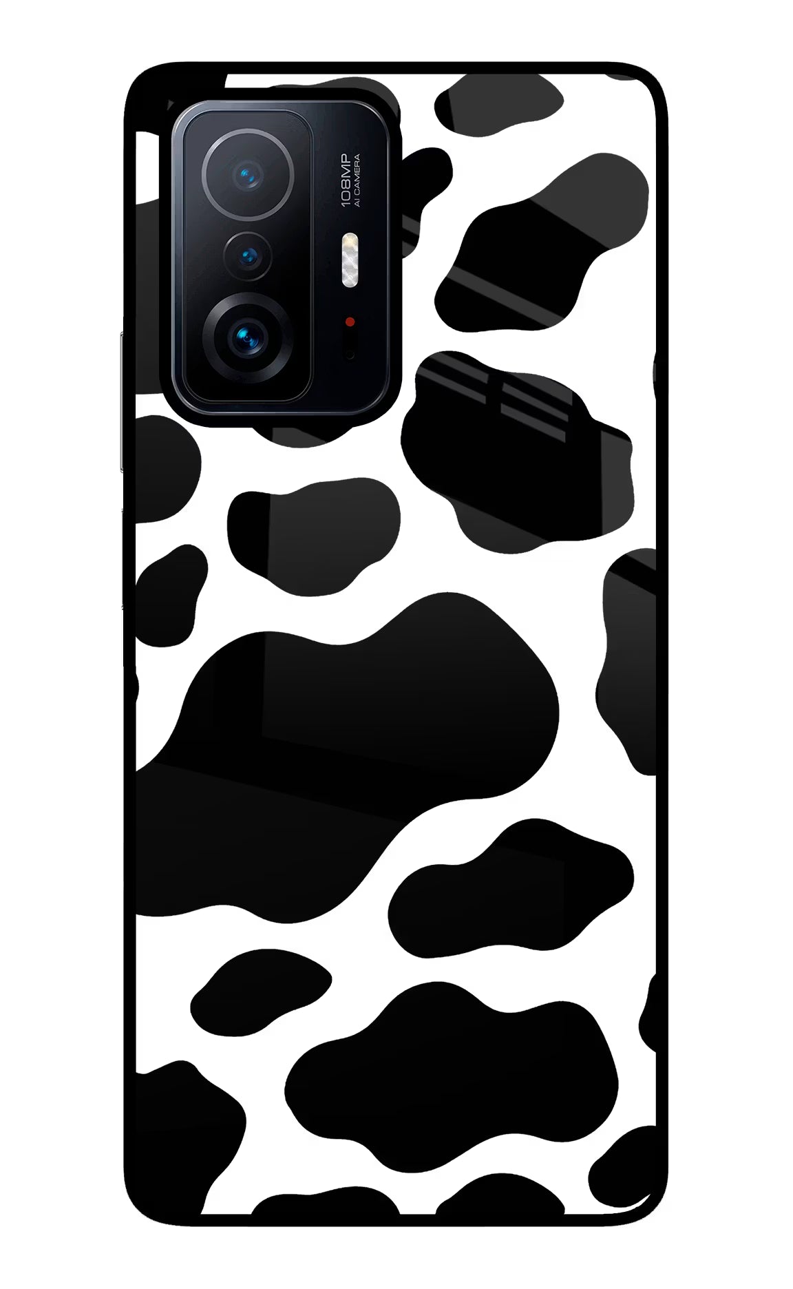 Cow Spots Mi 11T Pro 5G Glass Case Back Cover by Casekaro