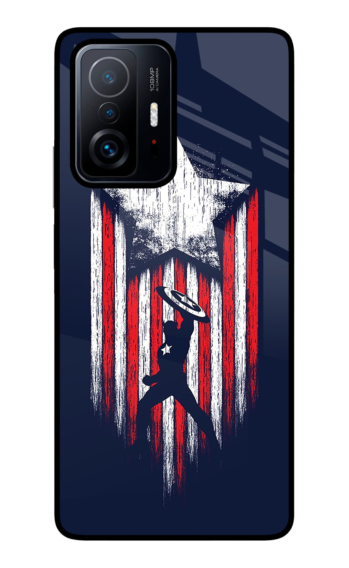 Captain America Marvel Art Mi 11T Pro 5G Glass Case