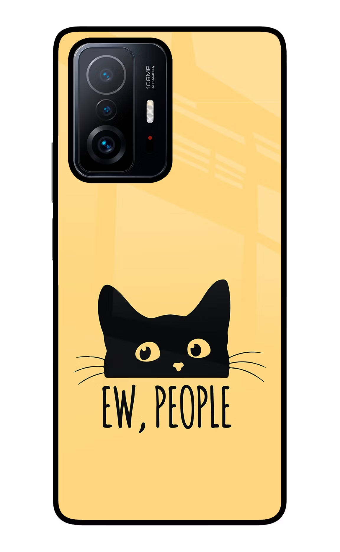 Ew People Catitude Mi 11T Pro 5G Glass Case Back Cover by Casekaro