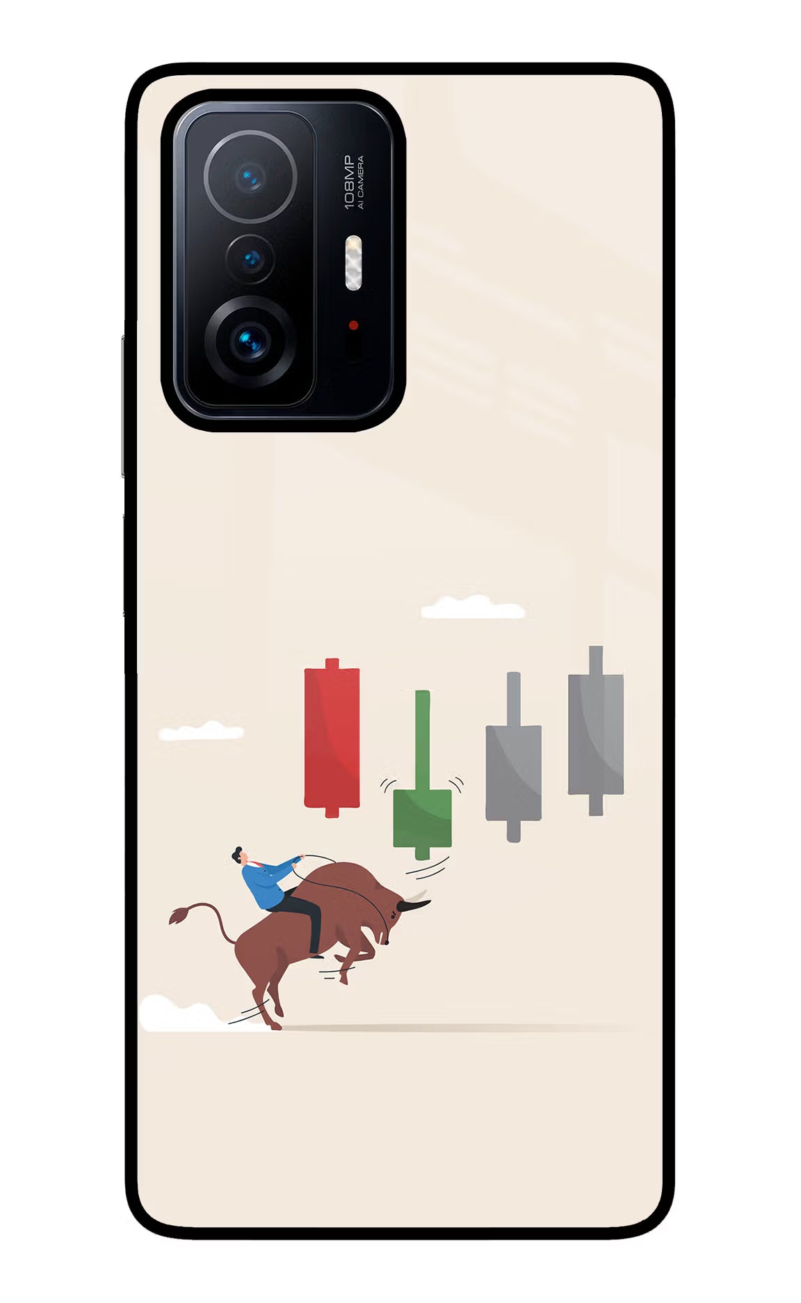 Bull Trading Momentum Mi 11T Pro 5G Glass Case Back Cover by Casekaro