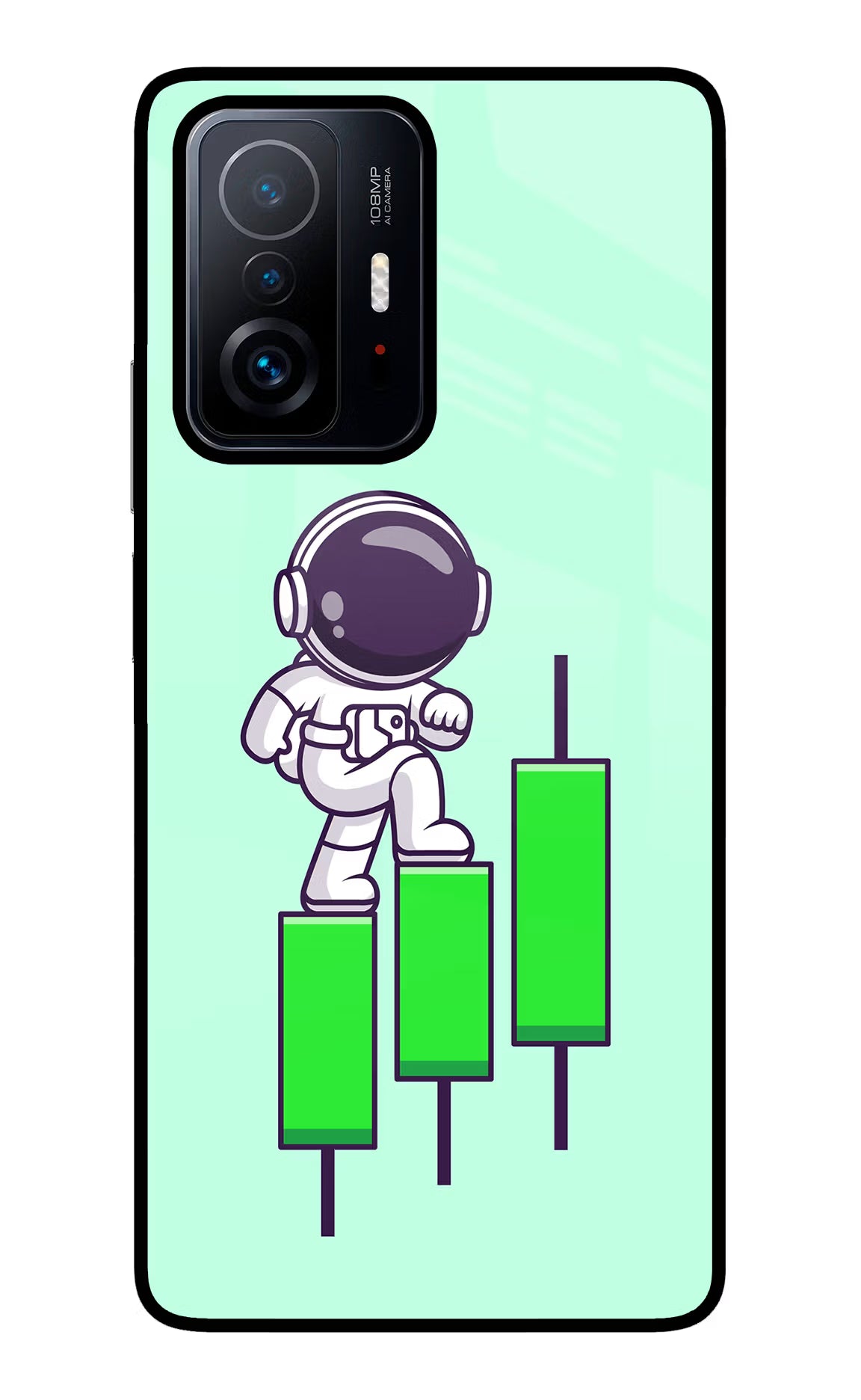 Astronaut Trader Mi 11T Pro 5G Glass Case Back Cover by Casekaro