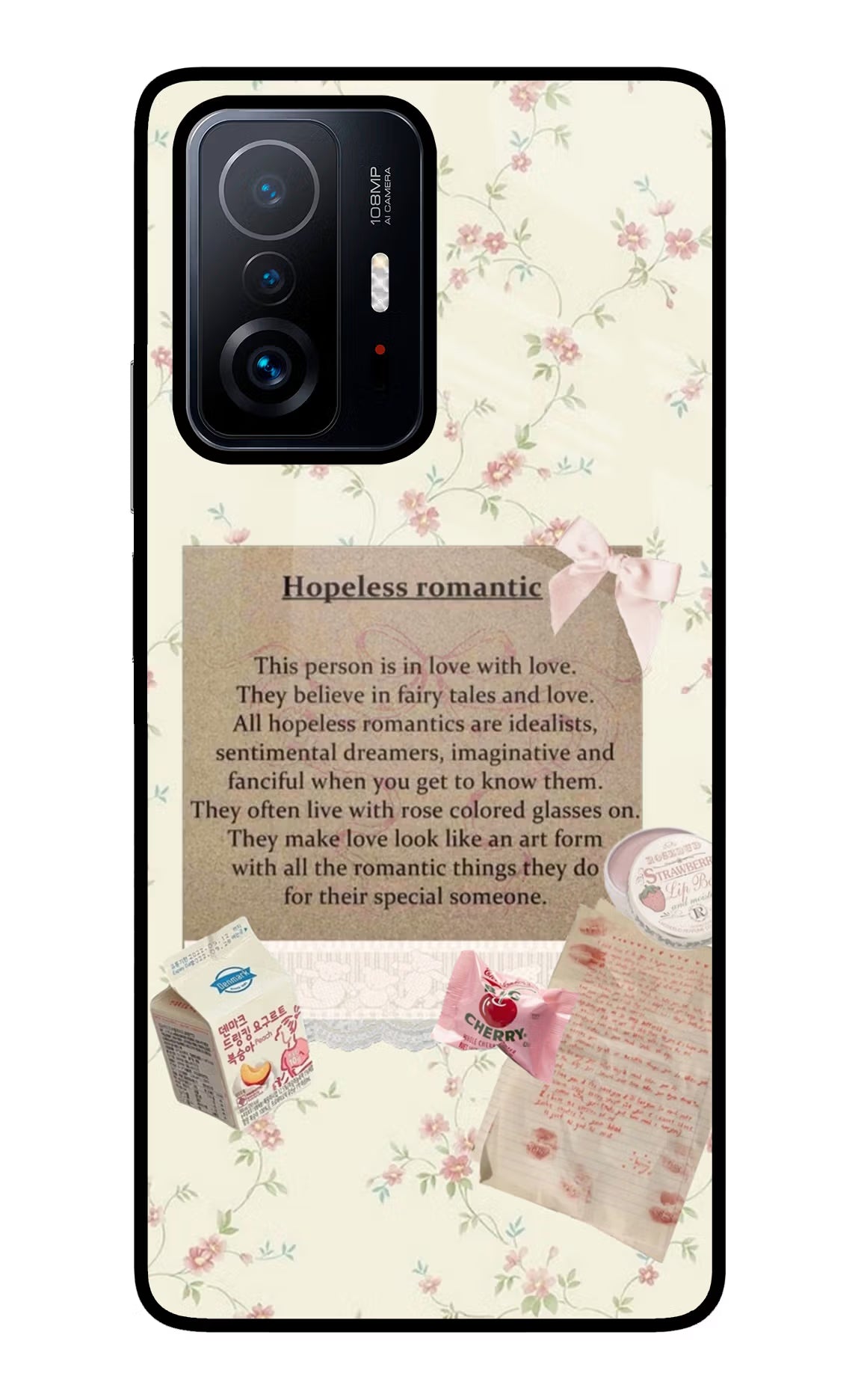 Hopeless Romantic Mi 11T Pro 5G Glass Case Back Cover by Casekaro