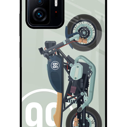 Classic Cafe Racer 99 Mi 11T Pro 5G Glass Case Back Cover by Casekaro