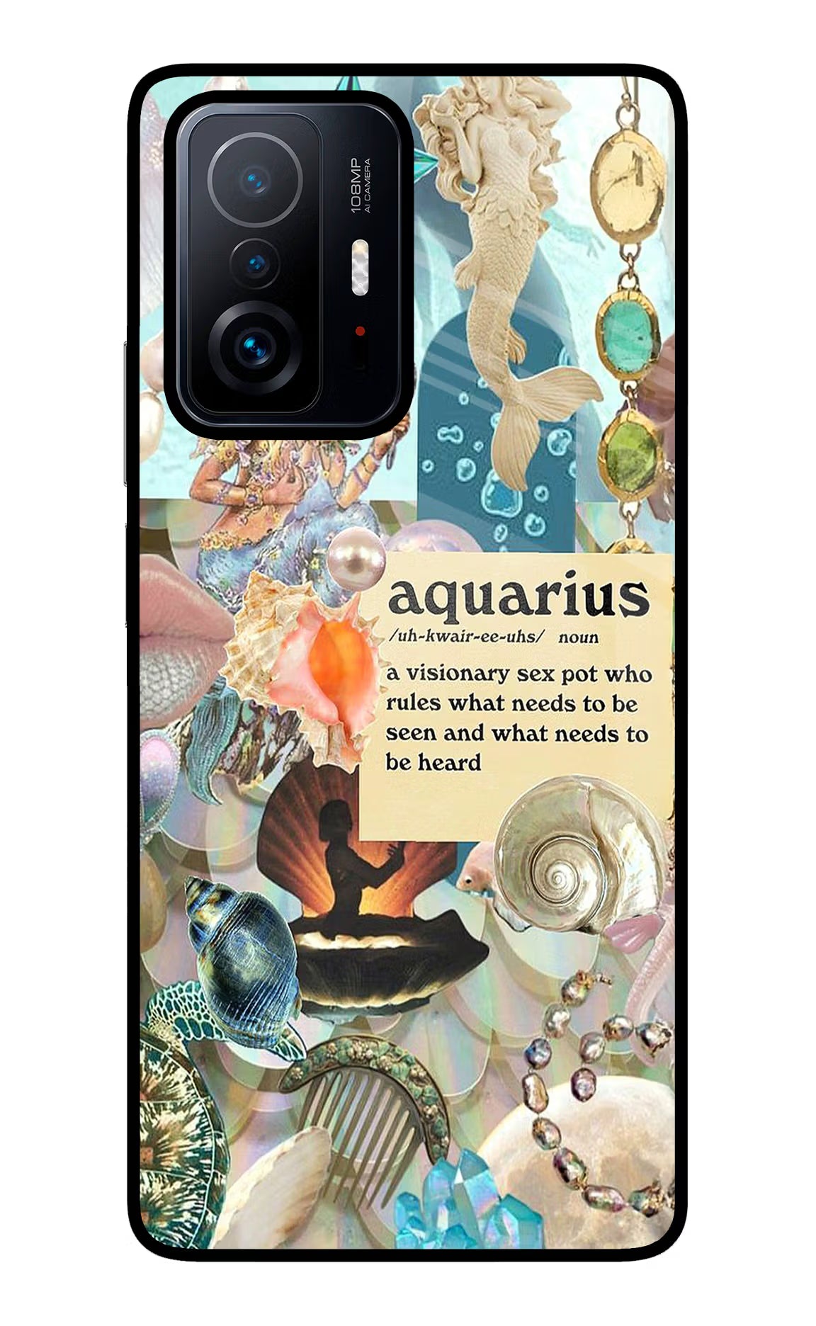 Aquarius Zodiac Mi 11T Pro 5G Glass Case Back Cover by Casekaro
