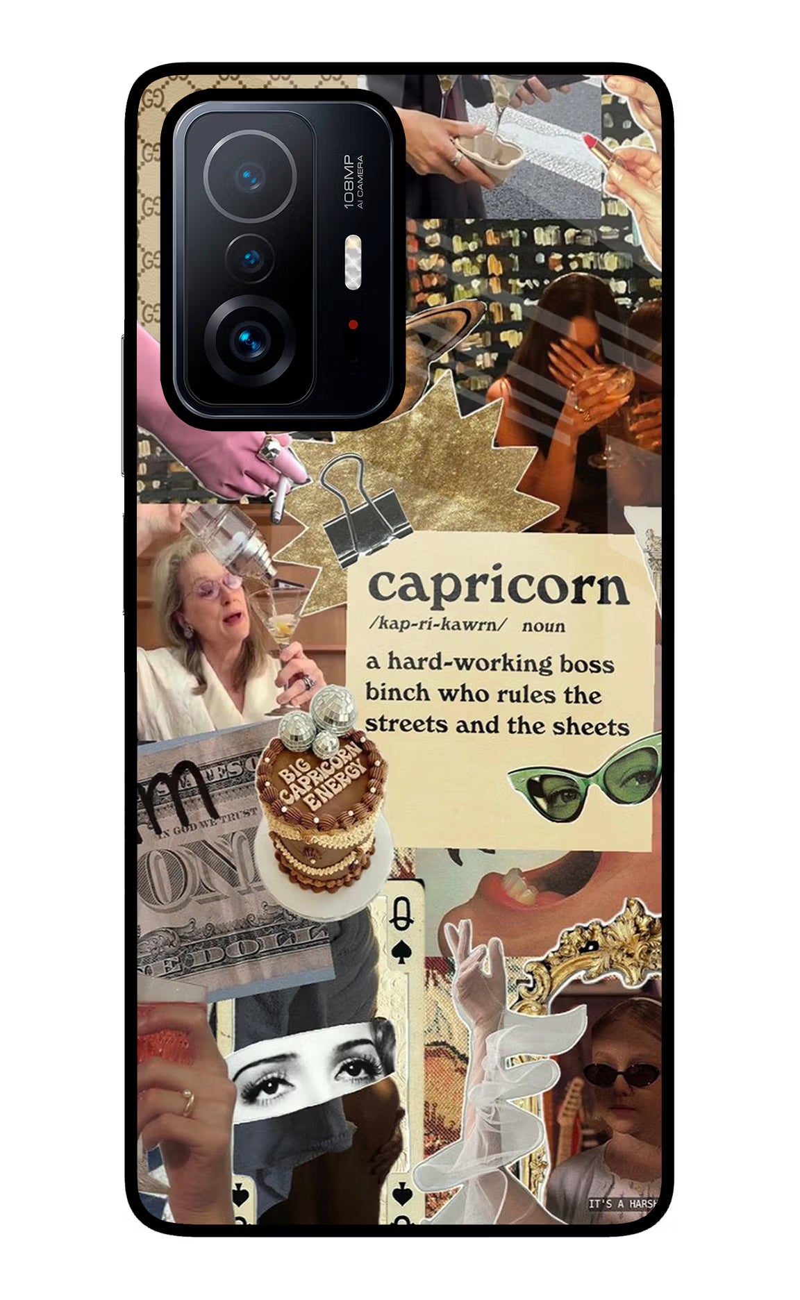 Capricorn Zodiac Mi 11T Pro 5G Glass Case Back Cover by Casekaro