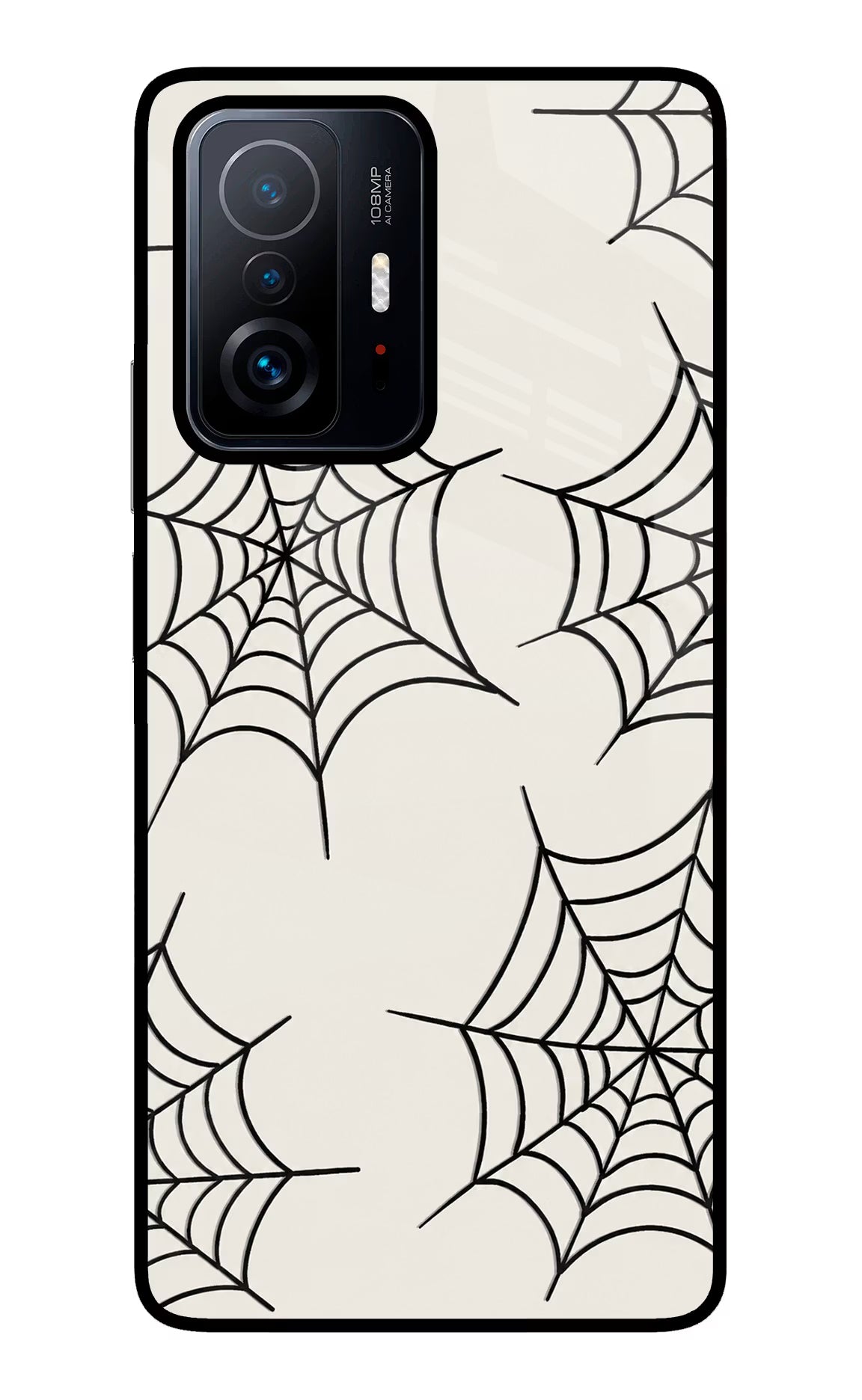 Spider Web Mi 11T Pro 5G Glass Case Back Cover by Casekaro