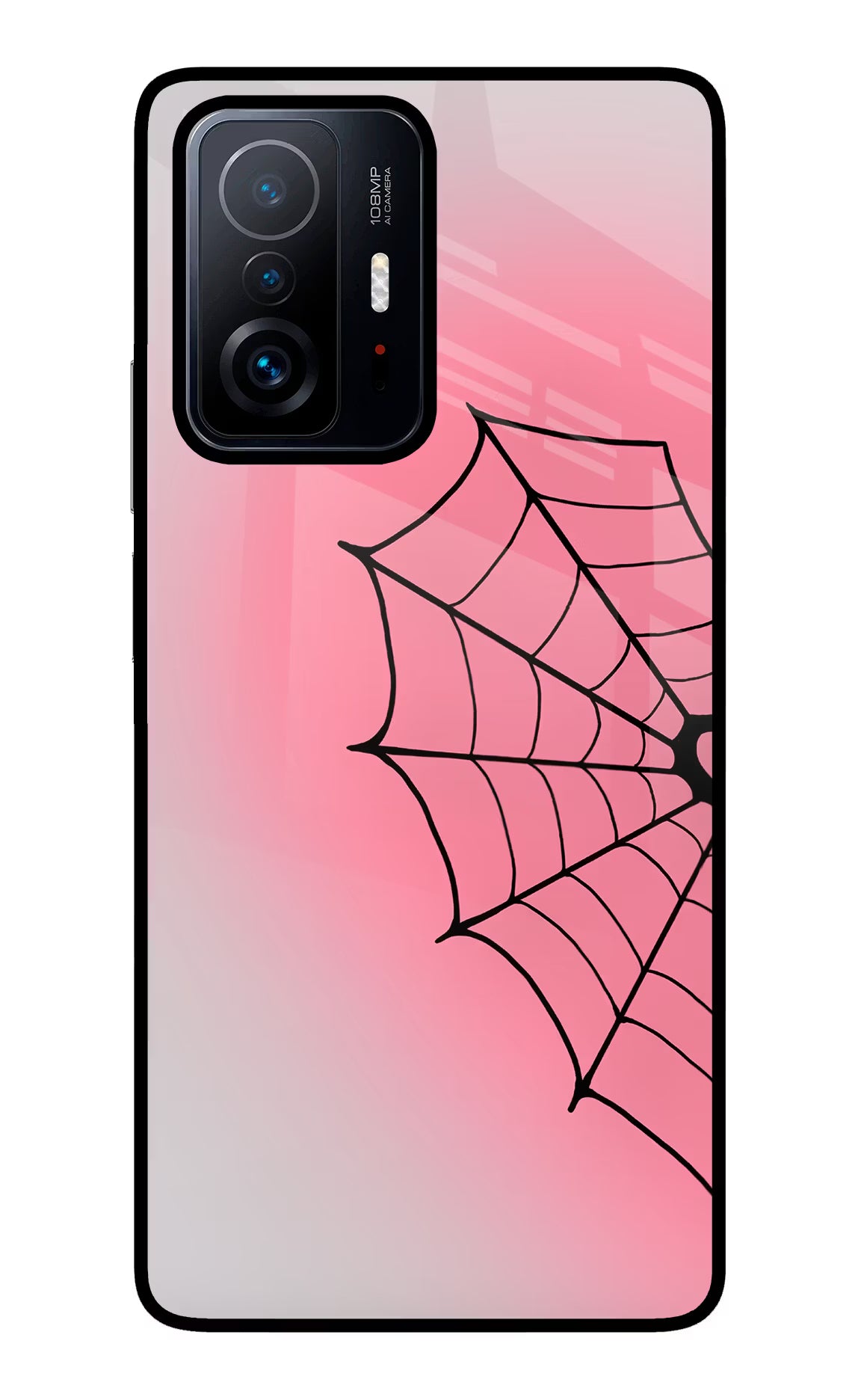 Pink Web Mi 11T Pro 5G Glass Case