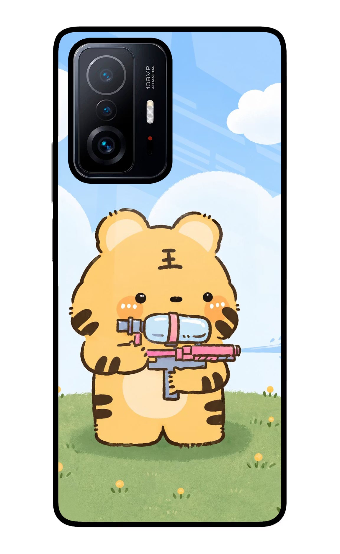 Tiger Treat Mi 11T Pro 5G Glass Case Back Cover by Casekaro