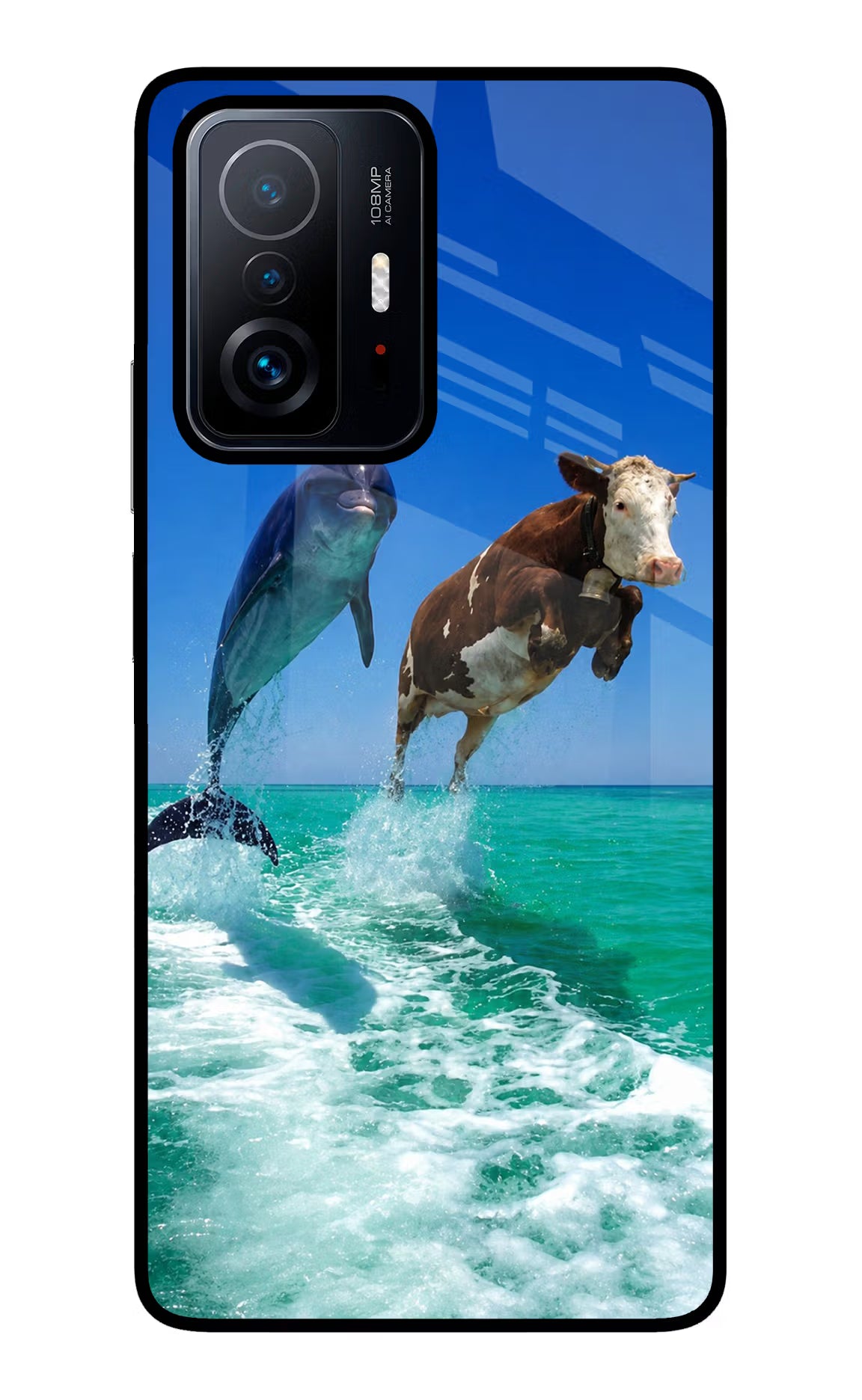 Dolphin vs Cow Mi 11T Pro 5G Glass Case