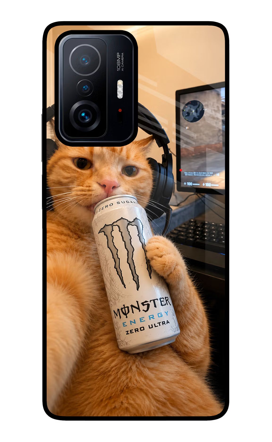 Gamer Cat Energy Mi 11T Pro 5G Glass Case