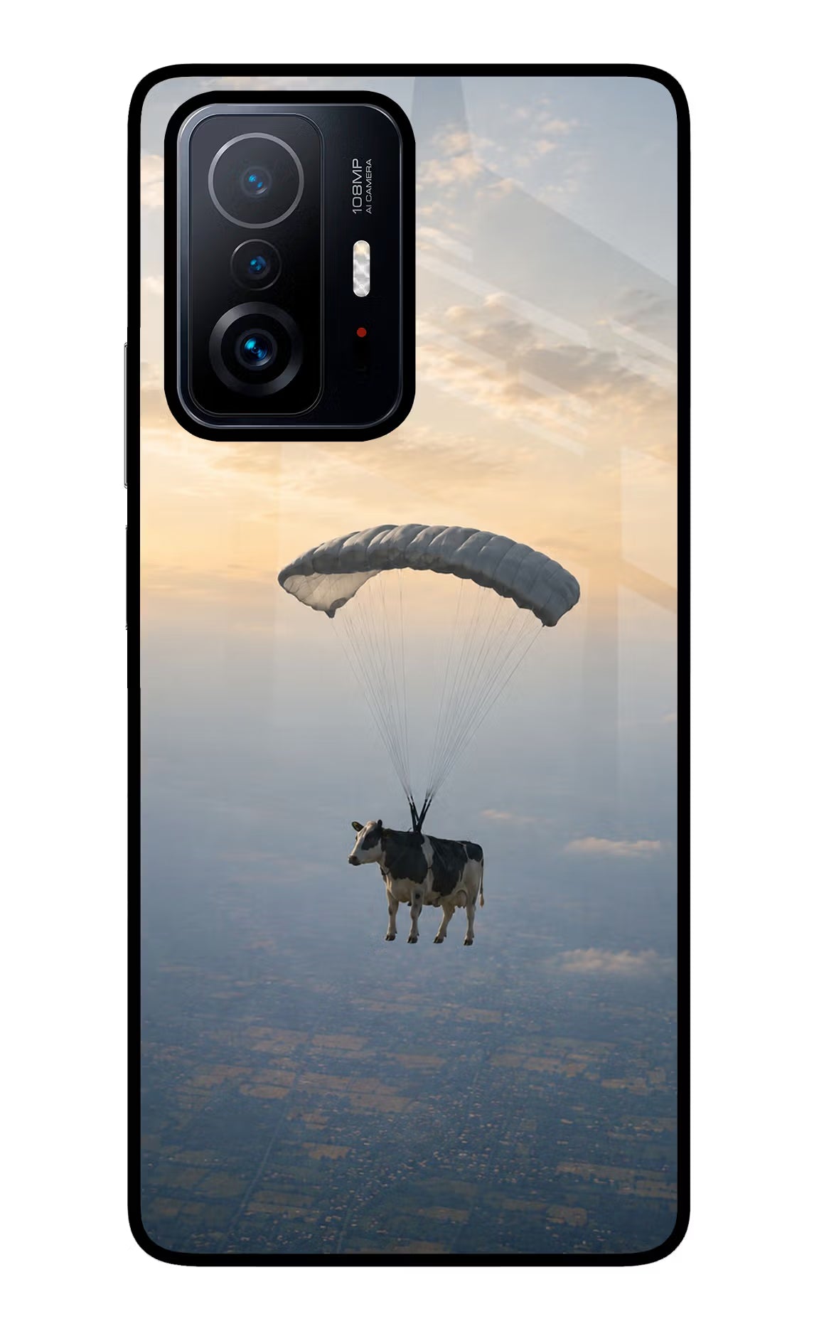Skydiving Cow Mi 11T Pro 5G Glass Case