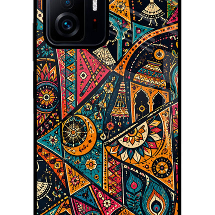 Folk Print Mi 11T Pro 5G Glass Case