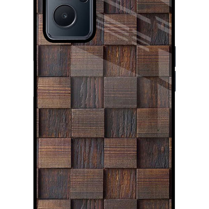 Wooden Cube Design Realme 9i 4G Glass Case