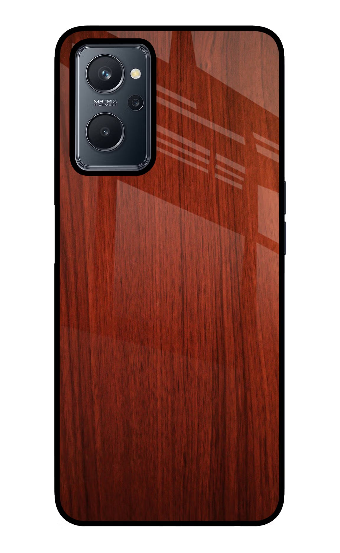 Wooden Plain Pattern Realme 9i 4G Glass Case Back Cover by Casekaro