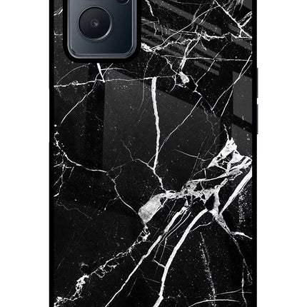 Black Marble Pattern Realme 9i 4G Glass Case