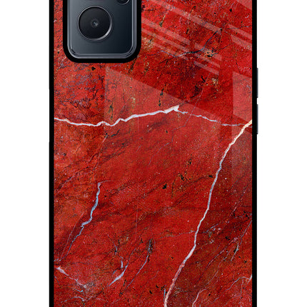 Red Marble Design Realme 9i 4G Glass Case