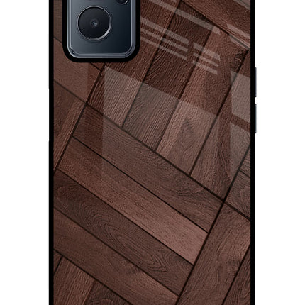 Wooden Texture Design Realme 9i 4G Glass Case