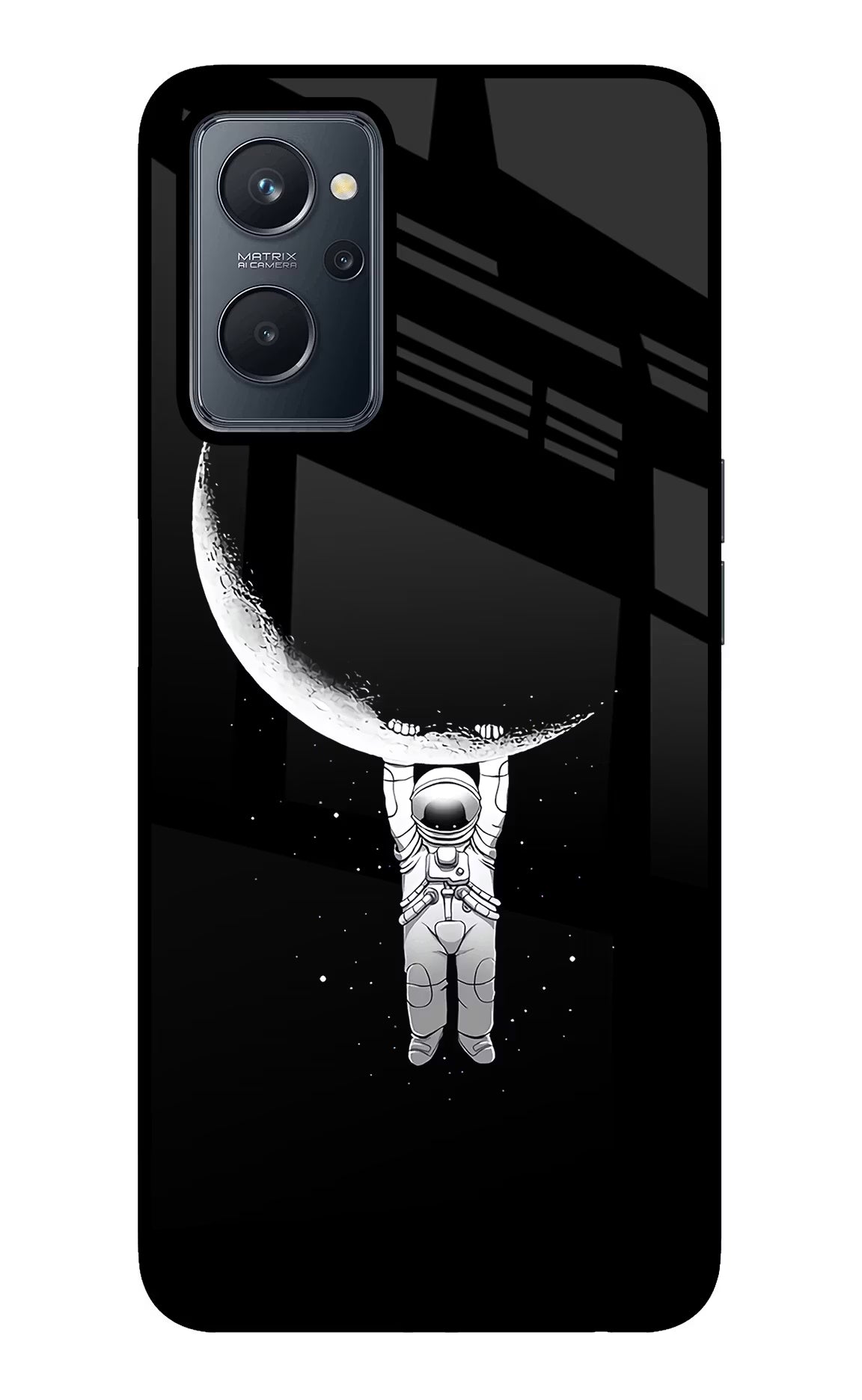 Moon Space Realme 9i 4G Glass Case Back Cover by Casekaro