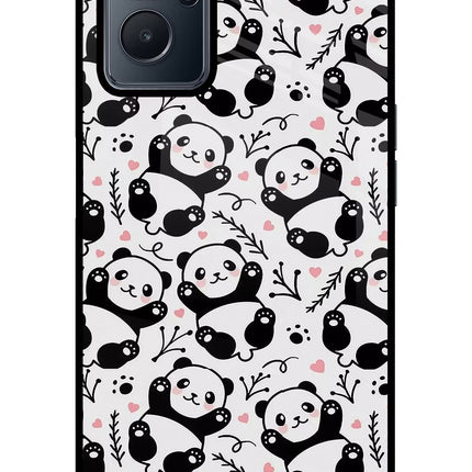 Cute Panda Realme 9i 4G Glass Case