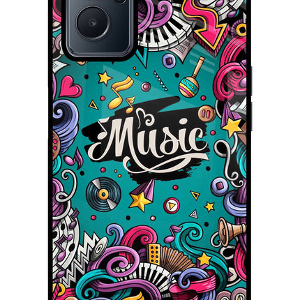 Music Graffiti Realme 9i 4G Glass Case