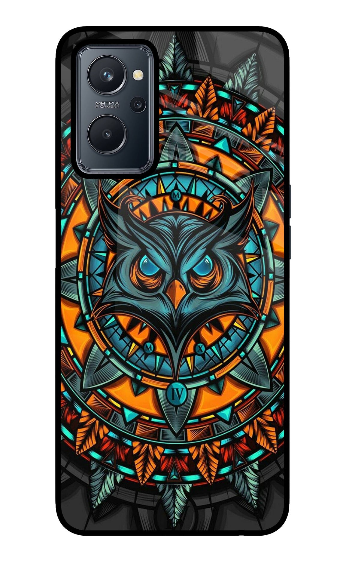 Angry Owl Art Realme 9i 4G Glass Case