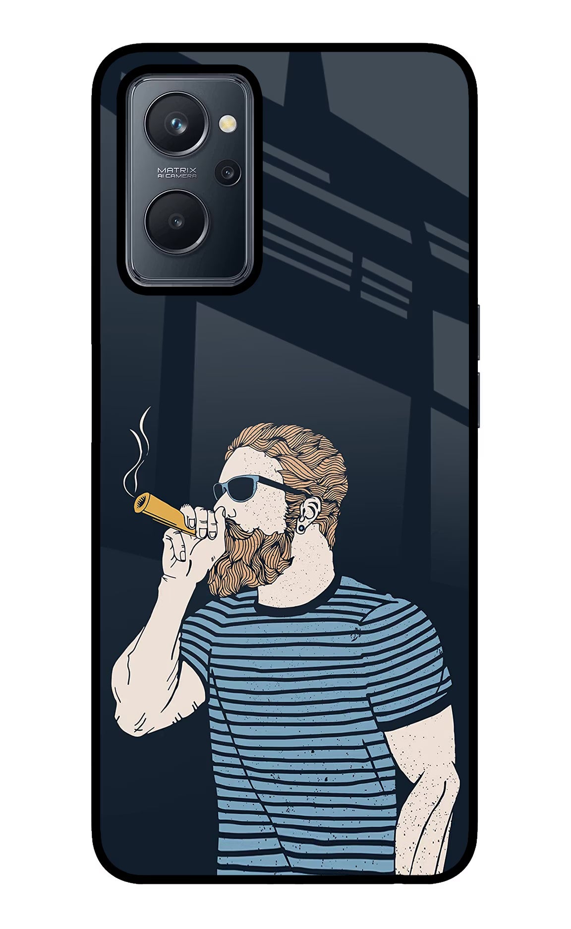 Smoking Realme 9i 4G Glass Case Back Cover by Casekaro