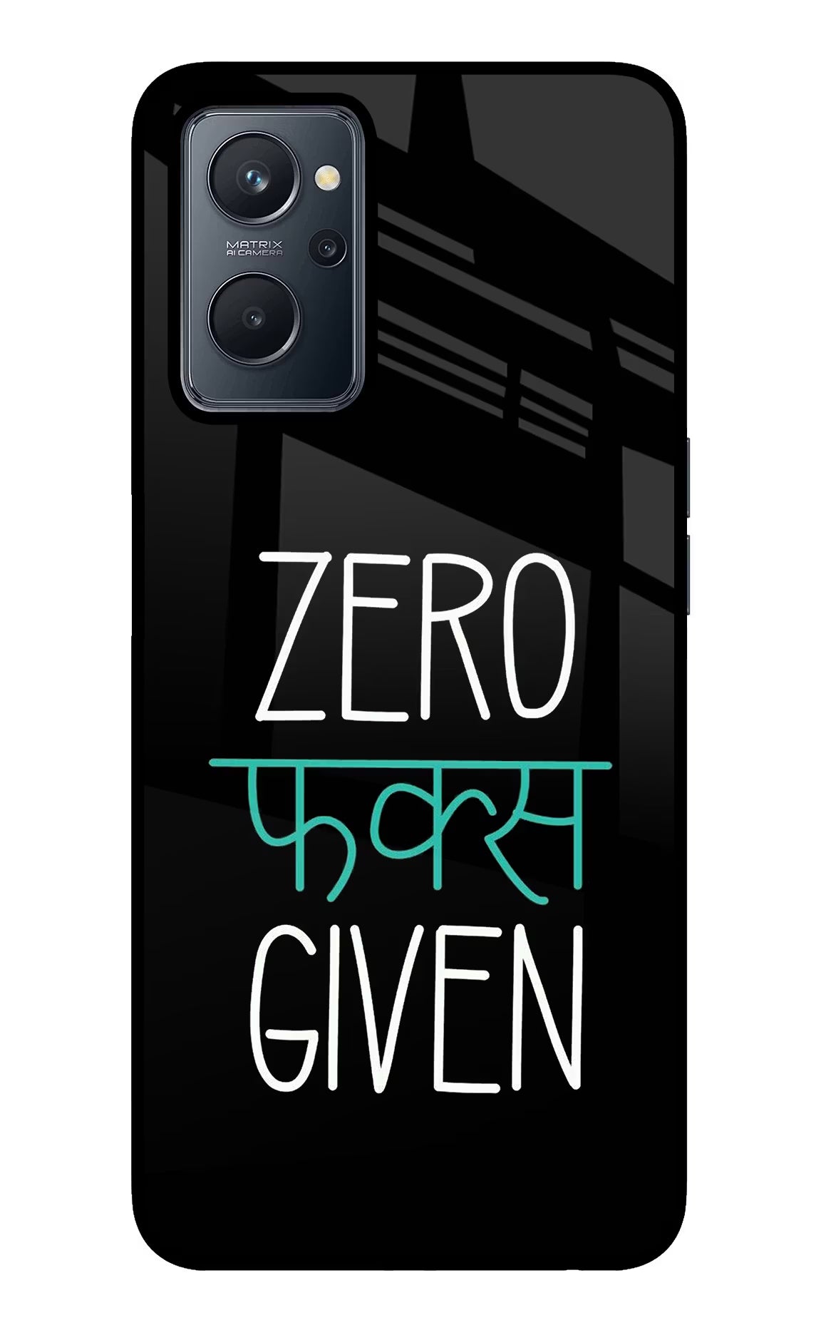 Zero Fucks Given Realme 9i 4G Glass Case Back Cover by Casekaro