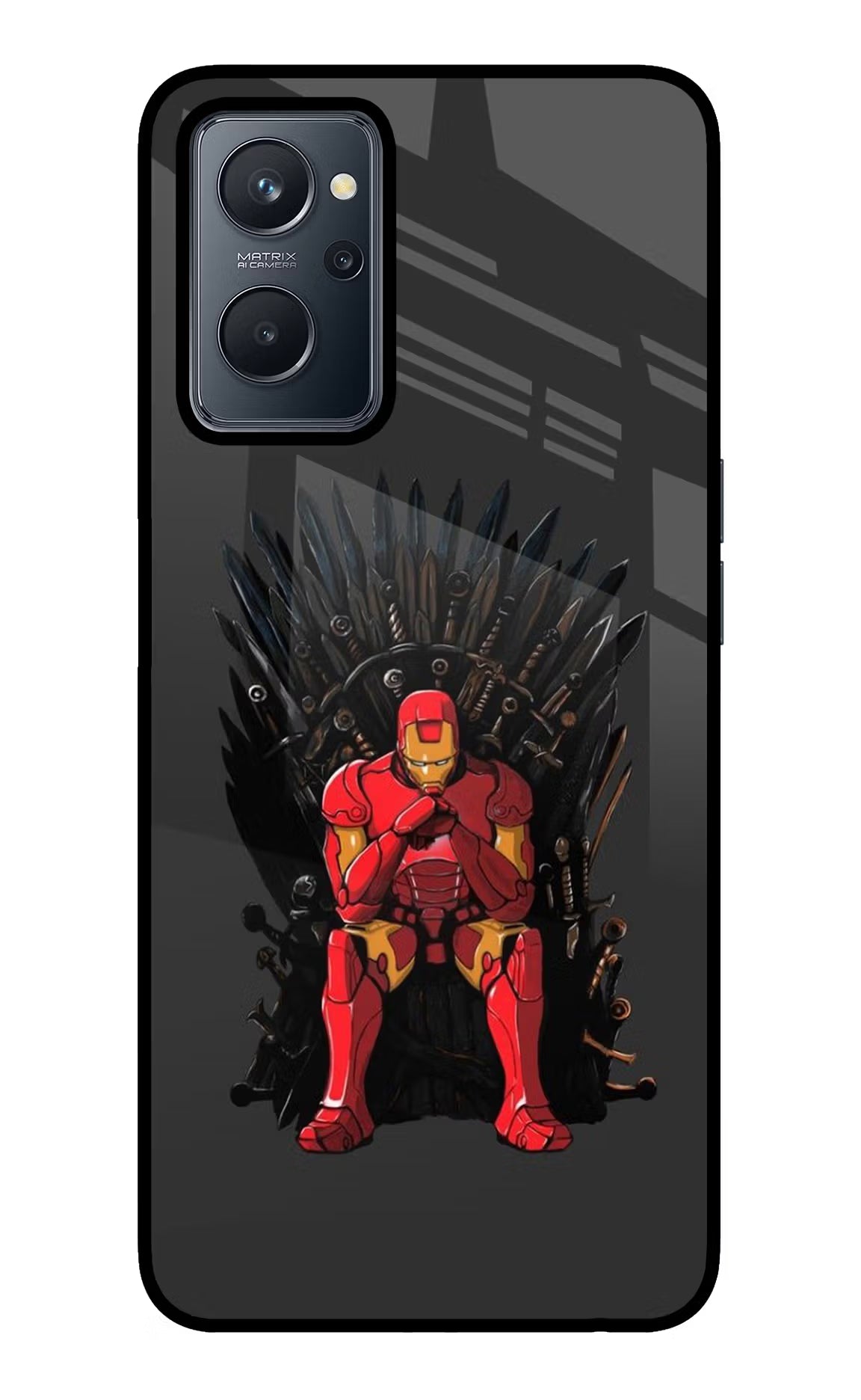 Ironman Throne Realme 9i 4G Glass Case Back Cover by Casekaro