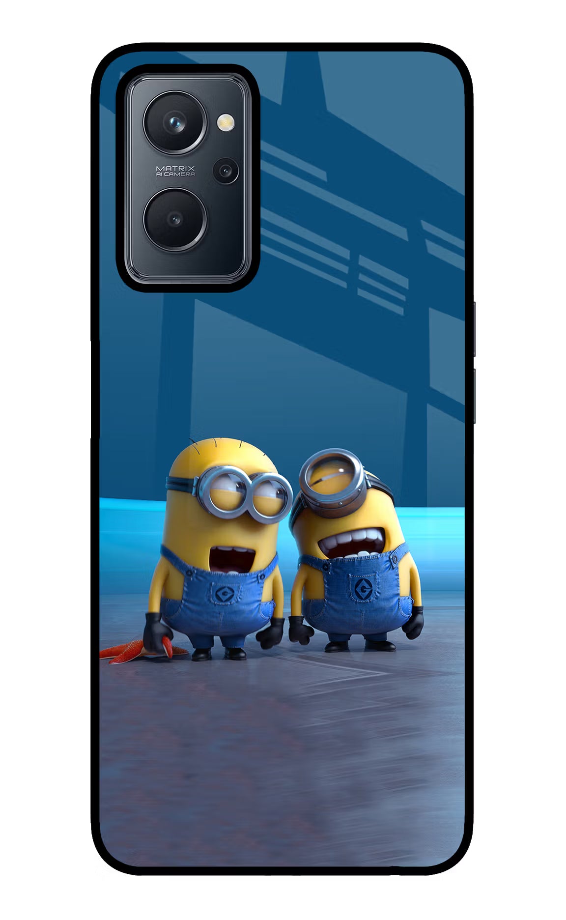 Minion Laughing Realme 9i 4G Glass Case Back Cover by Casekaro