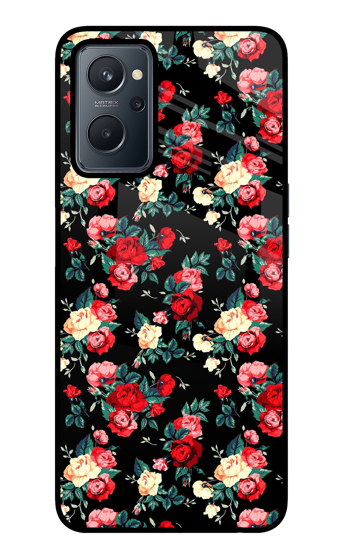 Rose Pattern Realme 9i 4G Back Cover