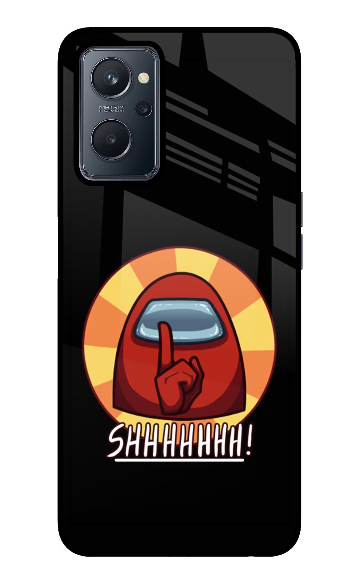 Among Us Shhh! Realme 9i 4G Glass Case Back Cover by Casekaro