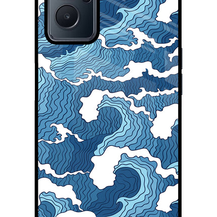 Blue Waves Realme 9i 4G Glass Case