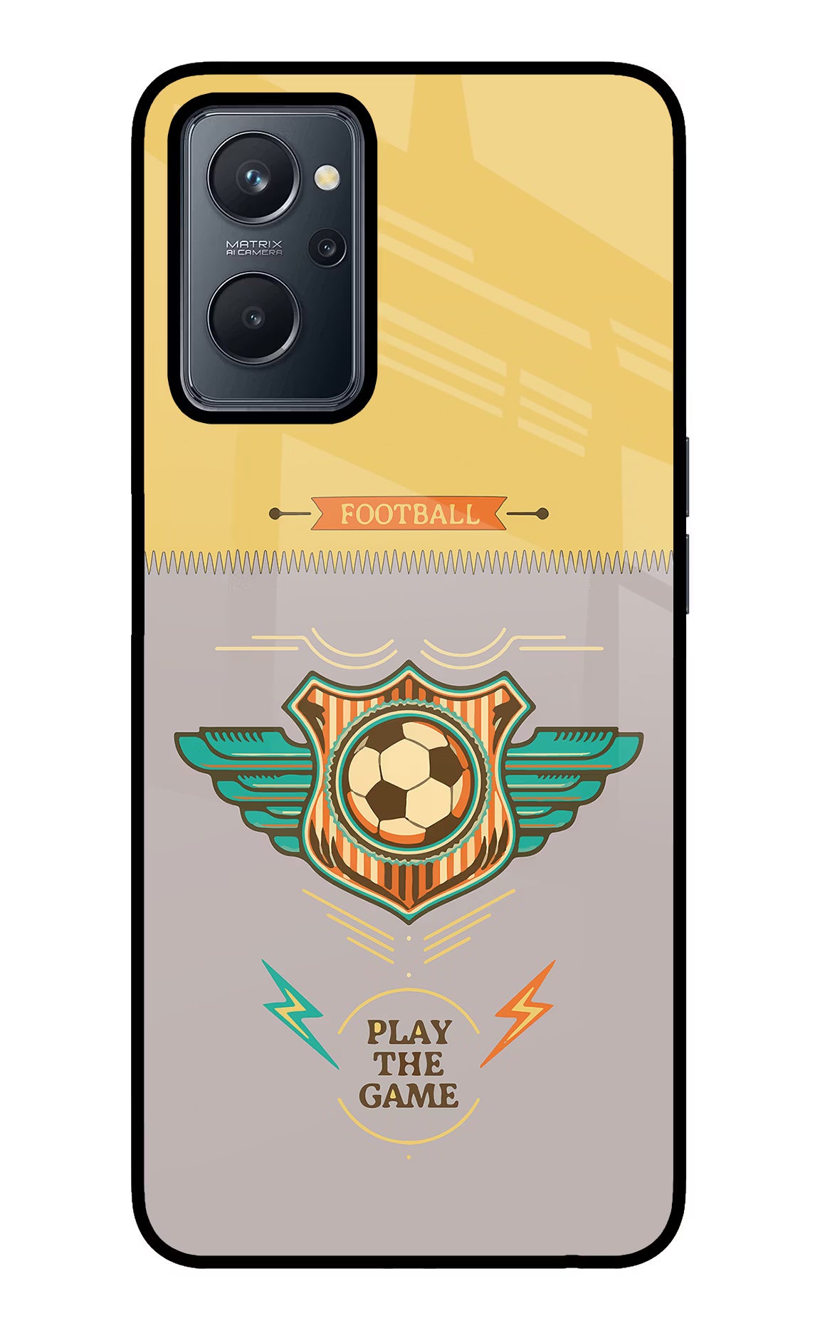 Football Realme 9i 4G Glass Case Back Cover by Casekaro