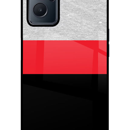 Tri Color Pattern Realme 9i 4G Glass Case
