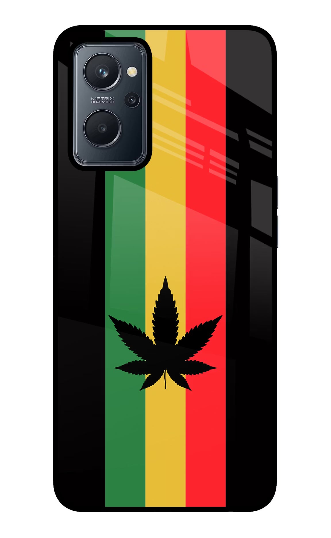 Weed Flag Realme 9i 4G Glass Case Back Cover by Casekaro