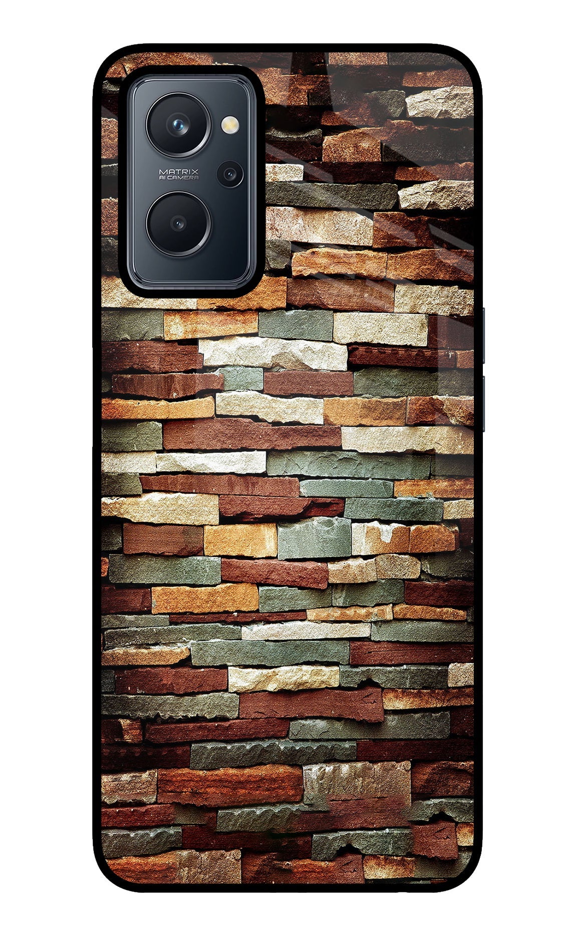 Bricks Pattern Realme 9i 4G Glass Case