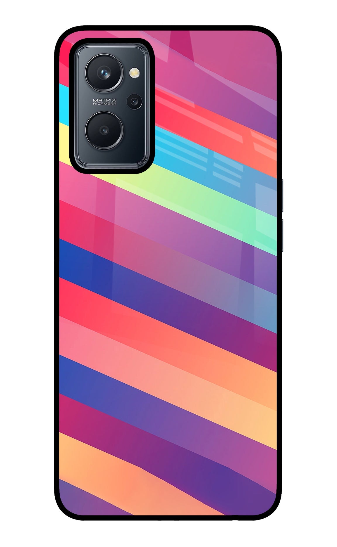 Stripes color Realme 9i 4G Glass Case