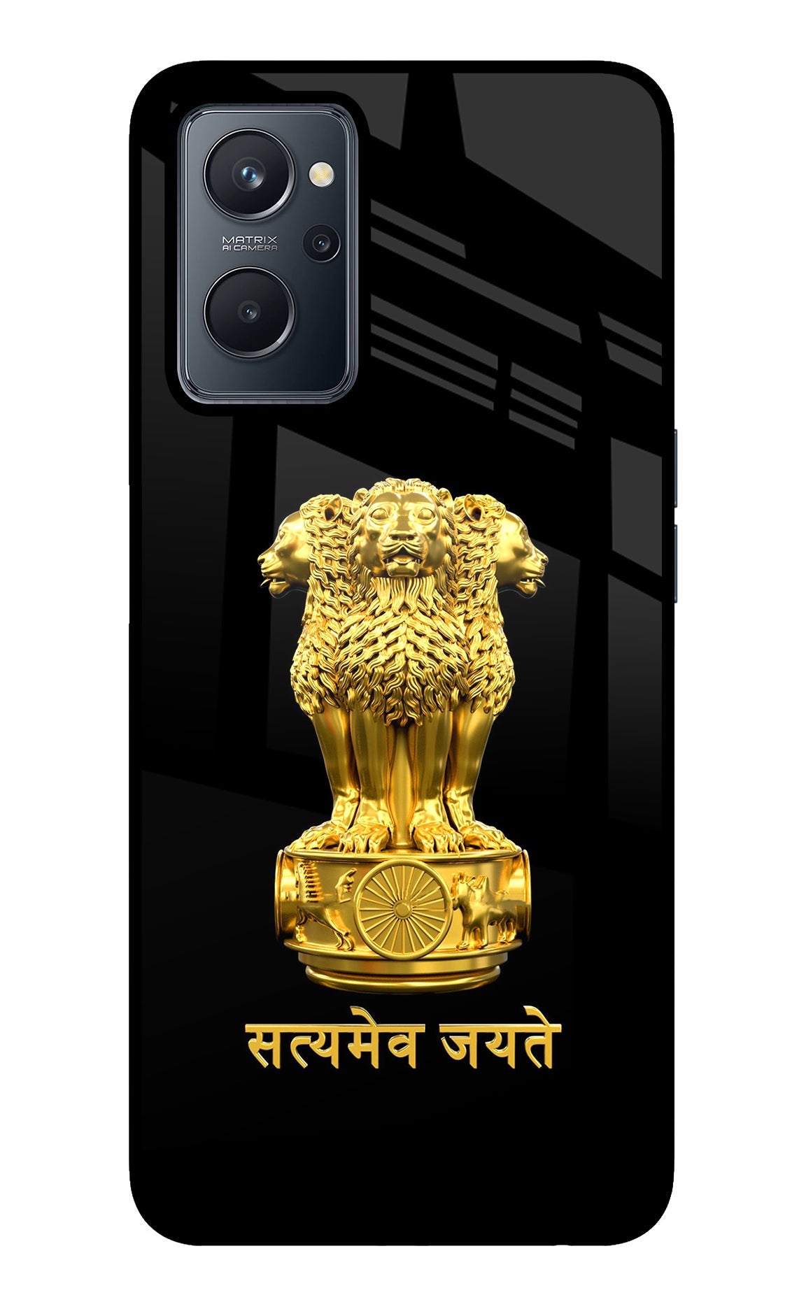 Satyamev Jayate Golden Realme 9i 4G Glass Case