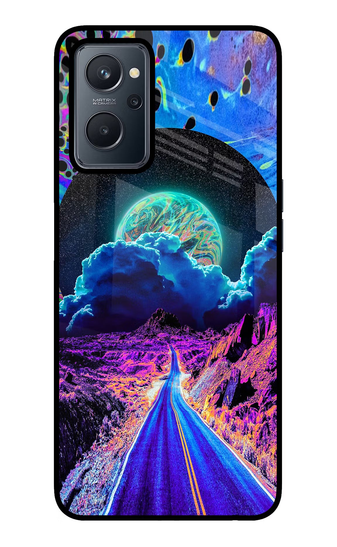Psychedelic Painting Realme 9i 4G Glass Case Back Cover by Casekaro