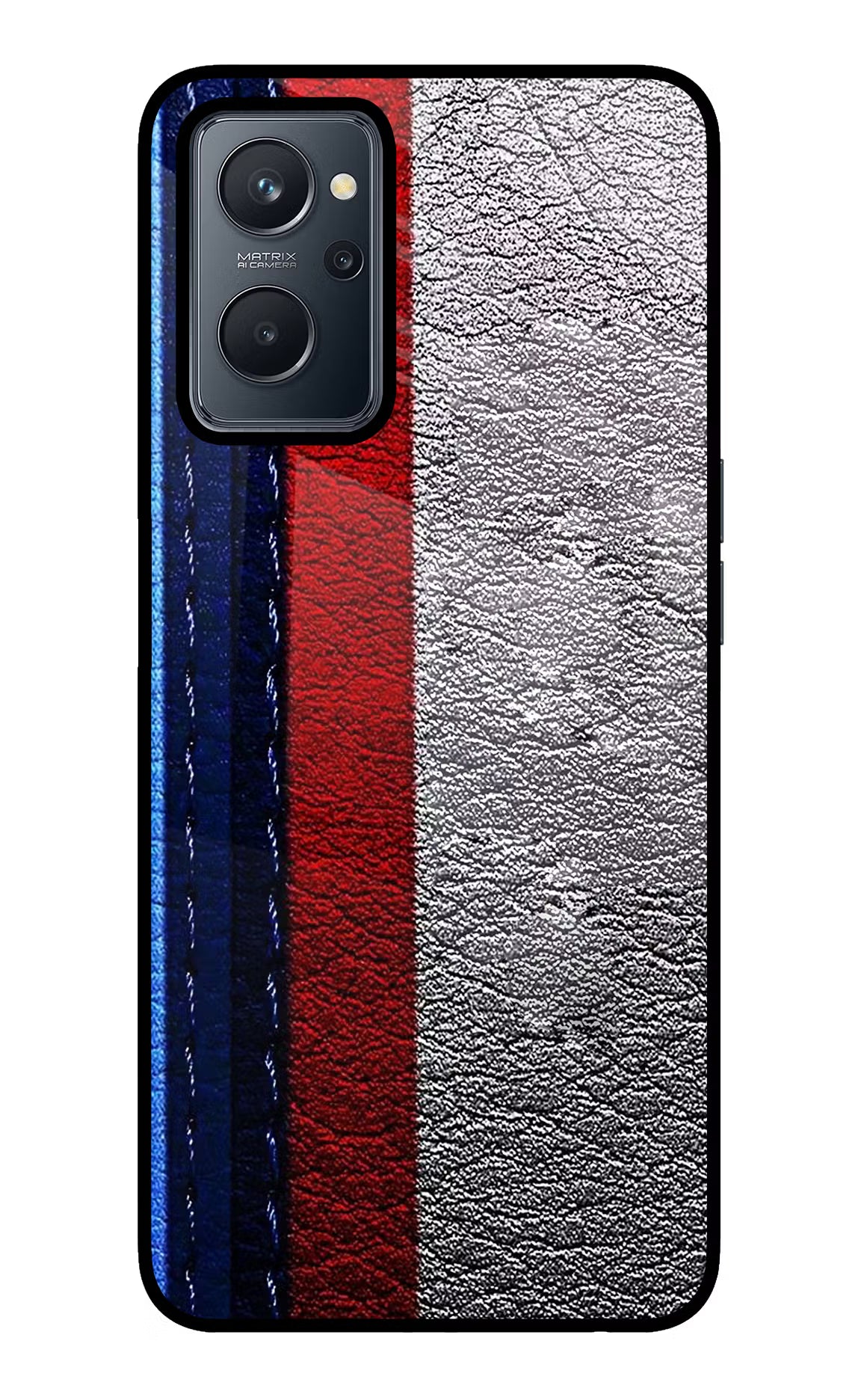 BMW Stripes Realme 9i 4G Glass Case Back Cover by Casekaro